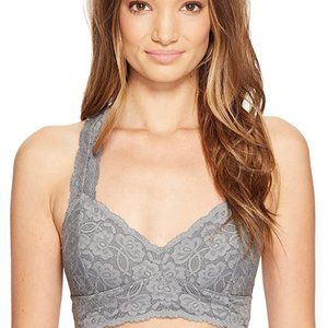 Free People Gray Galloon Lace Racerback Bralette sz Small